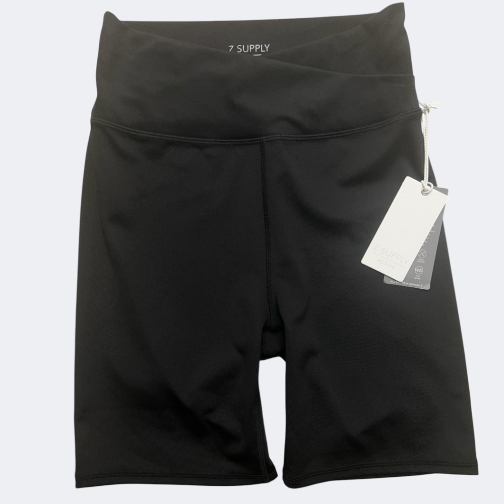 Z Supply Active Shorts Womens Medium Black High Rise Performance Biker Yoga Gym